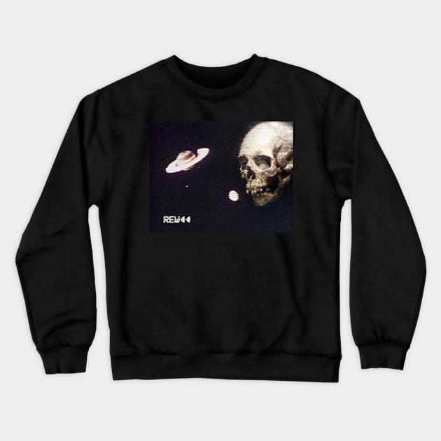 Skull VHS saturn Crewneck Sweatshirt by madharka